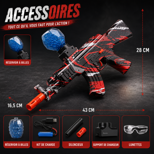 Fusil AK47 Électrique à Billes – Kit Accessoires Complet Rechargeable USB