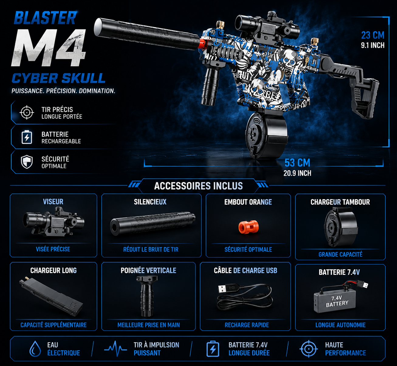 Electric Vector BB Rifle – Automatic USB Rechargeable Shooting