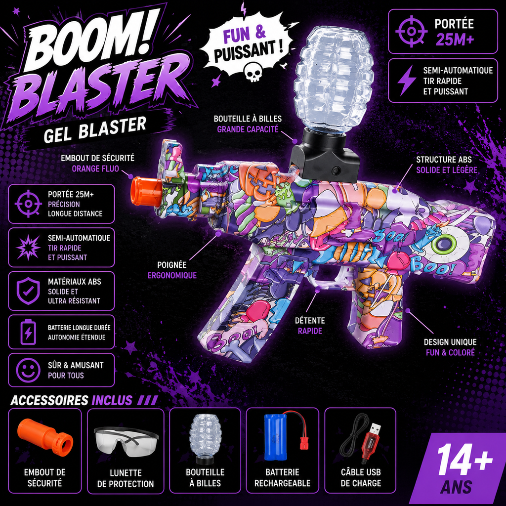 Electric Gel Ball AKM-47 Rifle – 20,000 Gel Balls and Goggles Included