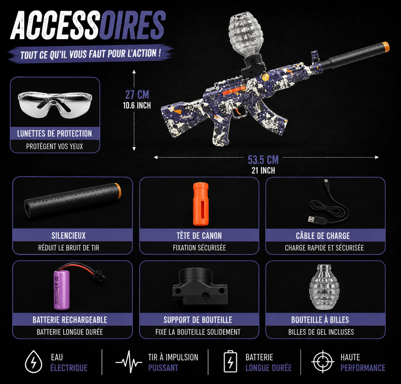 Electric Gel Ball Blaster – Manual and Automatic Mode Full Accessory Kit
