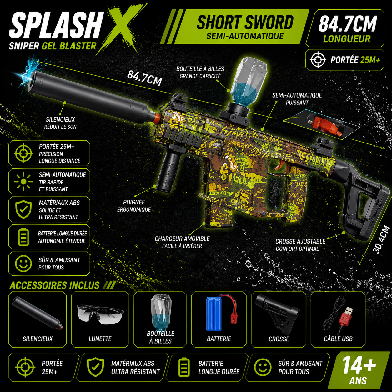 Electric Gel Ball Blaster – Compact USB Rechargeable