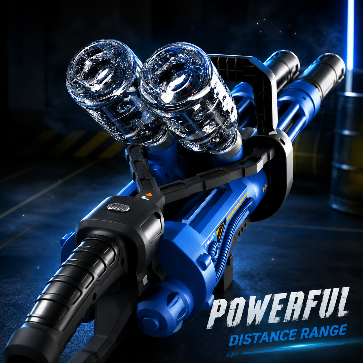 Gel Ball Gatling Gun - Dual Rotating Barrel Automatic Firing Rechargeable
