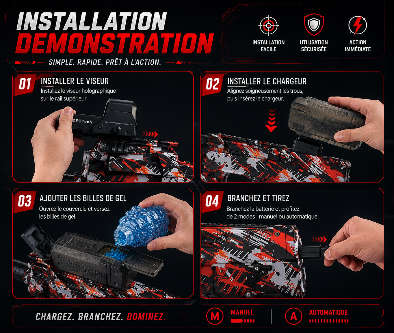 P90 Electric Gel Ball Blaster – Automatic Firing Rechargeable Accessories Kit