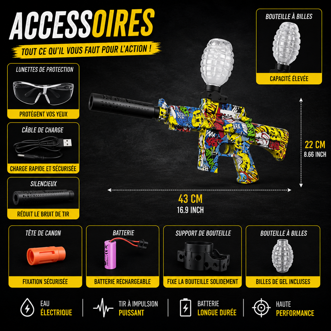 Electric Gel Ball Blaster – Manual and Automatic Mode Full Accessory Kit
