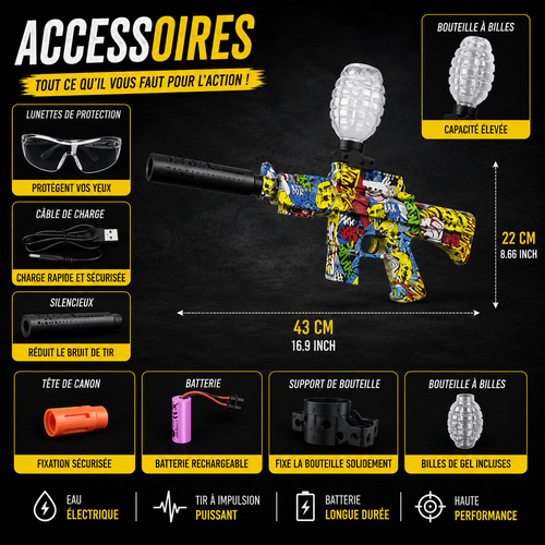 Electric Gel Ball Blaster – Manual and Automatic Mode Full Accessory Kit