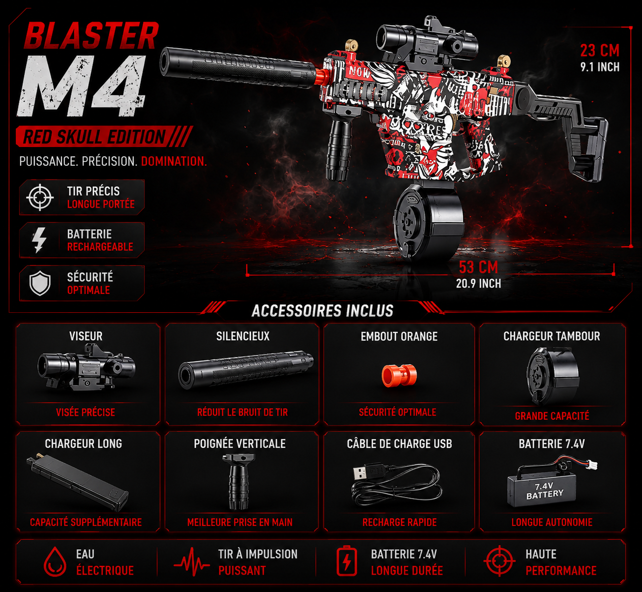 Electric Vector BB Rifle – Automatic USB Rechargeable Shooting