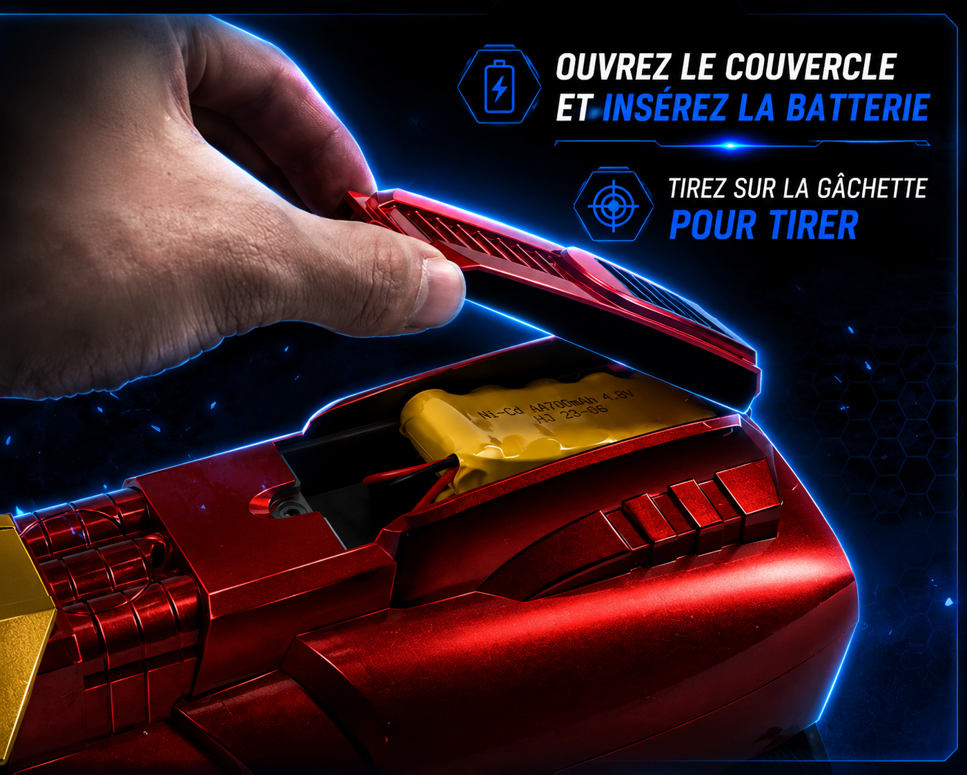 IRON MAN - Gel Ball Blaster - Rechargeable Electric Superhero Design