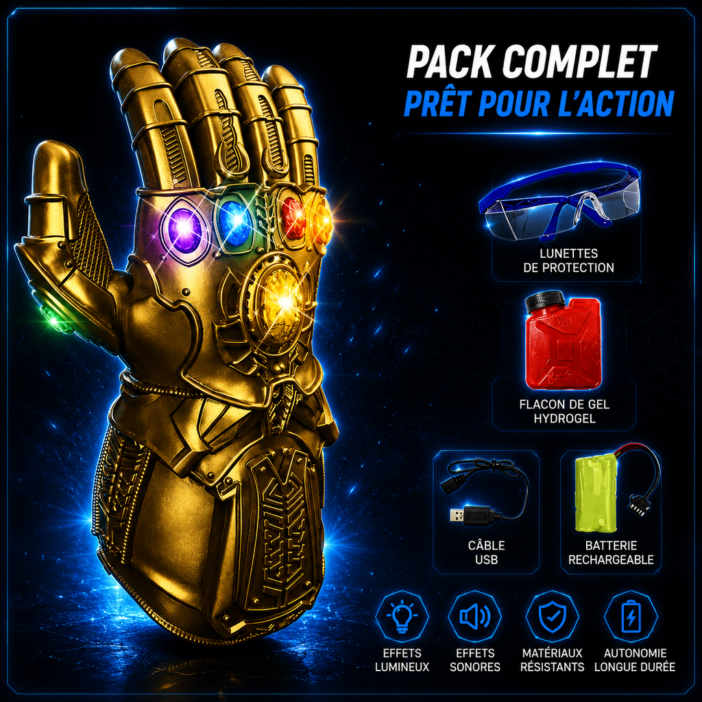 THANOS - Gel Ball Blaster Glove – Rechargeable Electric Futuristic Design