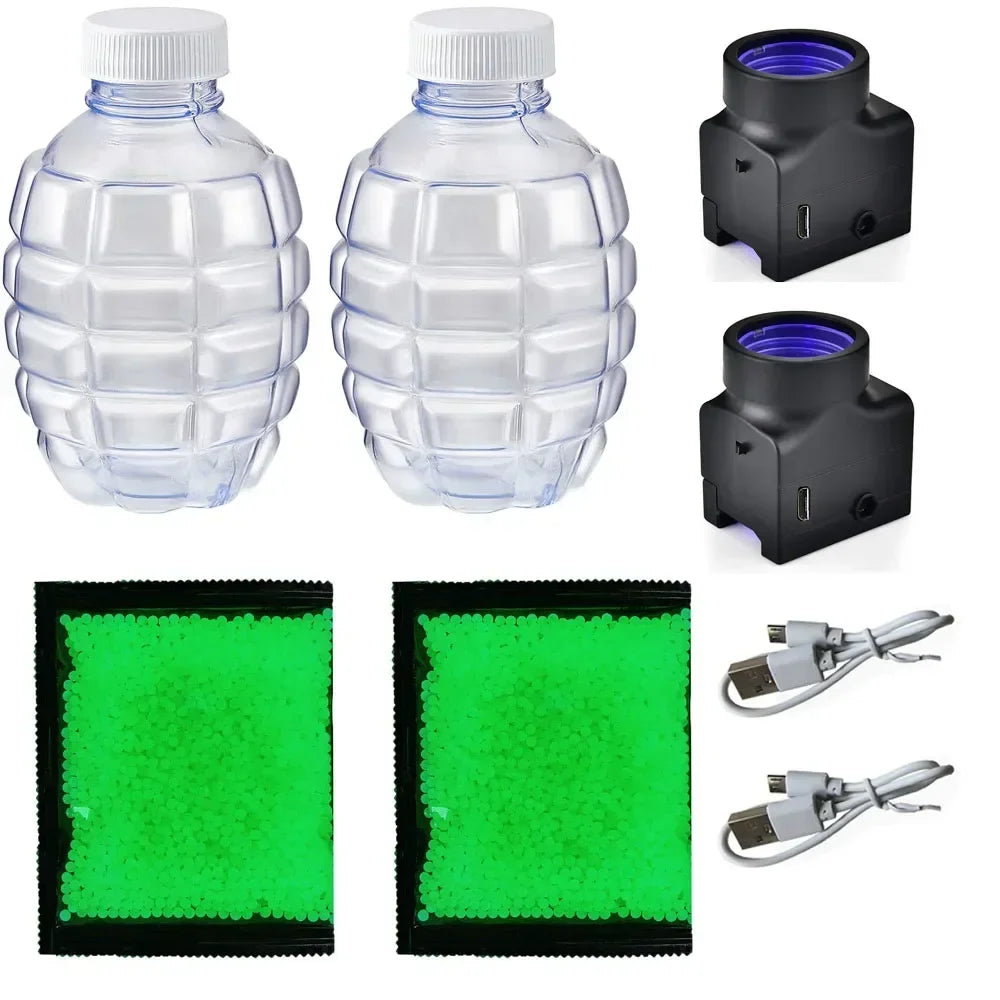 7-8mm Fluorescent Gel Bead Kit – Grenade Bottles and Holders Included