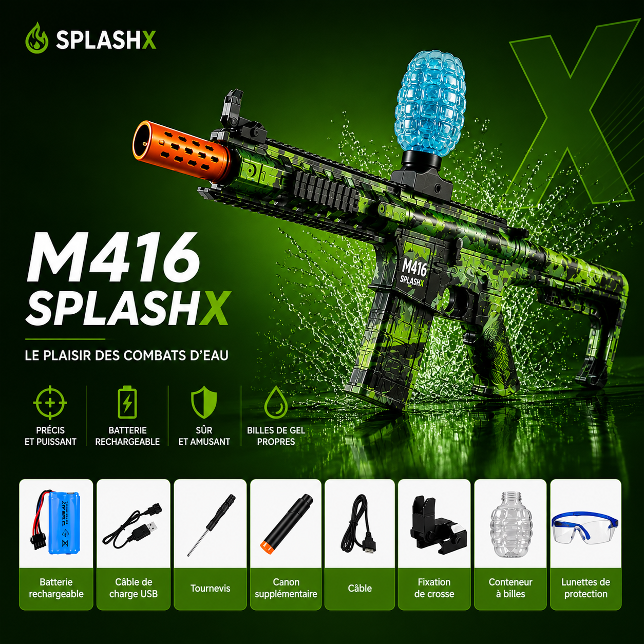 M416 Electric Gel Ball Blaster – Rechargeable Automatic Shooting