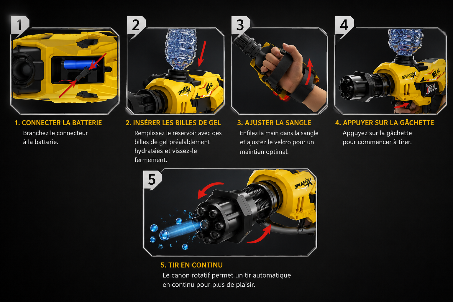 Electric Gatling Ball Blaster - 400-600 Rounds/Min 2000 Round Capacity